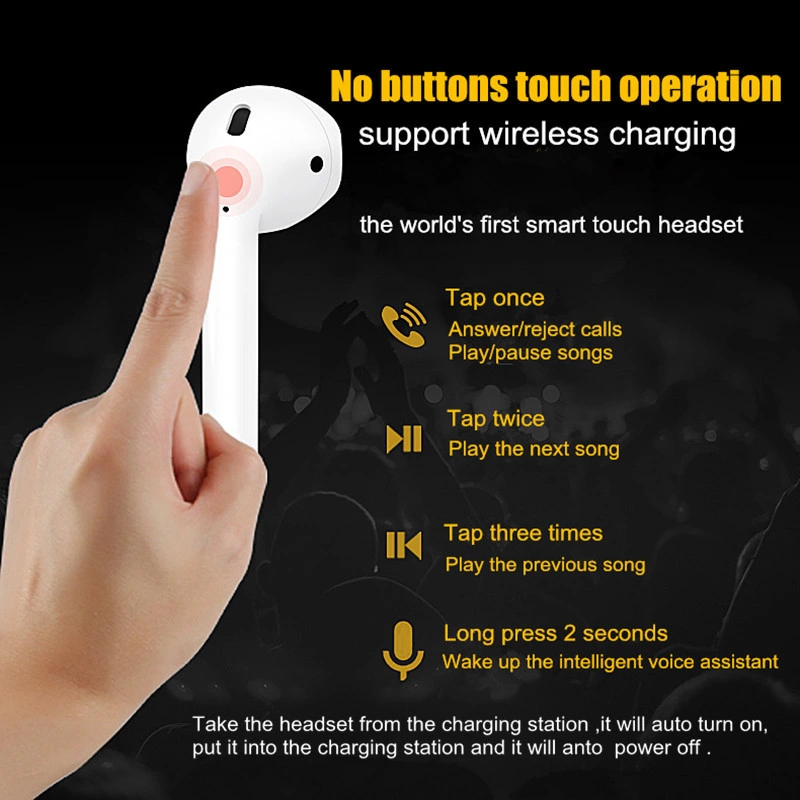 I10 Tws Wireless Bluetooth Headset Earphone Touch Control 3D Headset Surround Sound and Charge Case for iPhone Android Phone