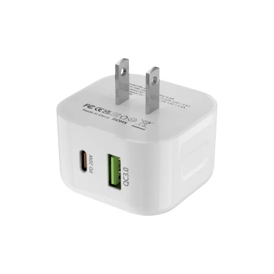 20W USB A/C 急速充電器 2 ポート US/UK/EU プラグ付き卸売